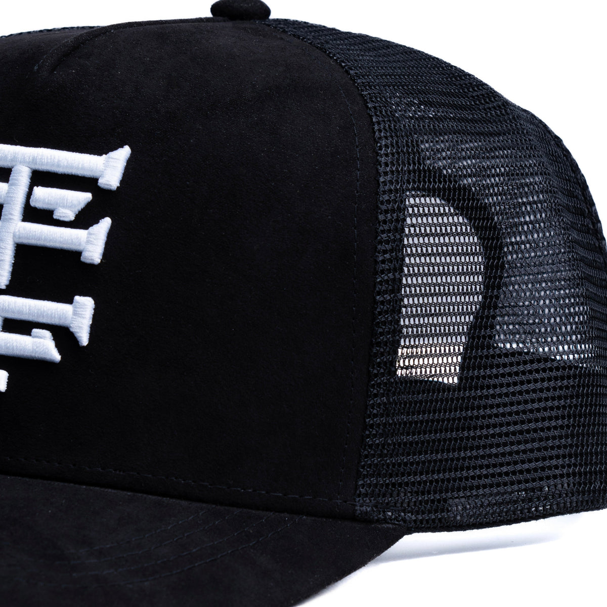 Casquette trucker noire en suède CCT