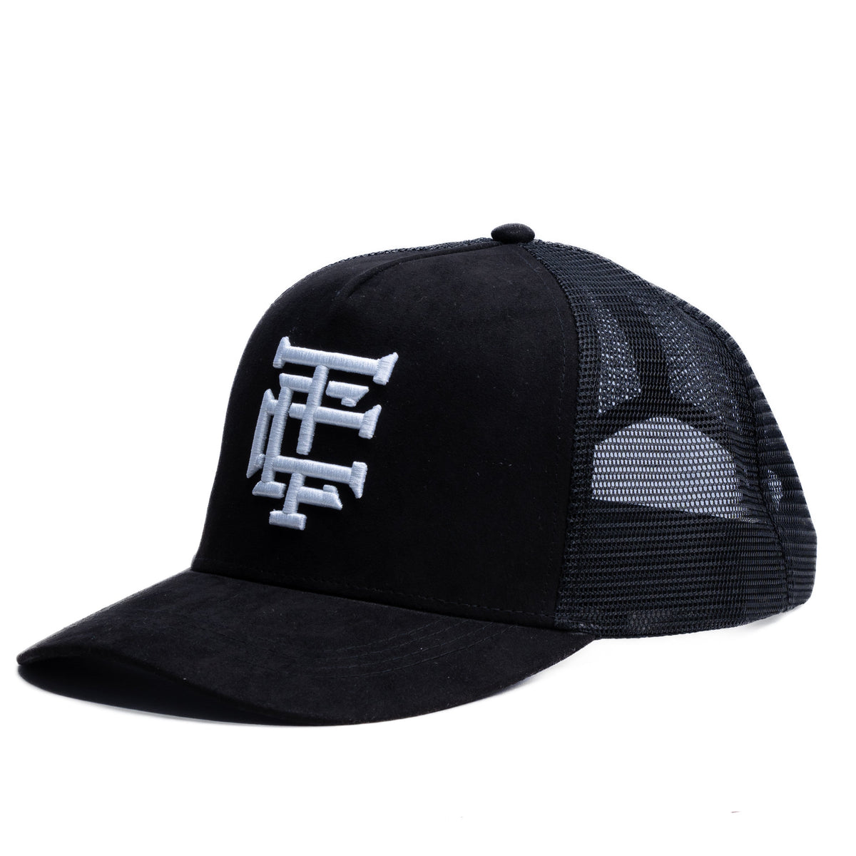 Casquette trucker noire en suède CCT