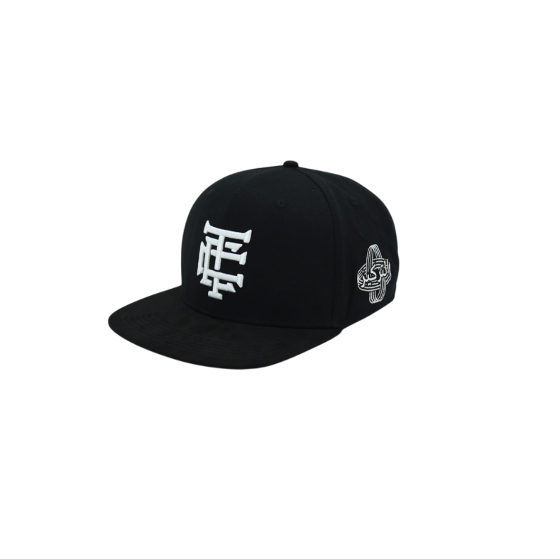 Snapback noire CCT à visière en suède et box
