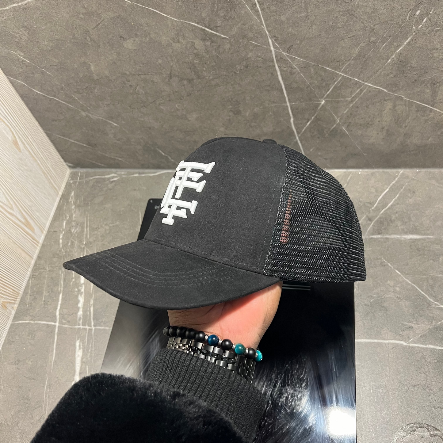 Trucker en Suede Noir